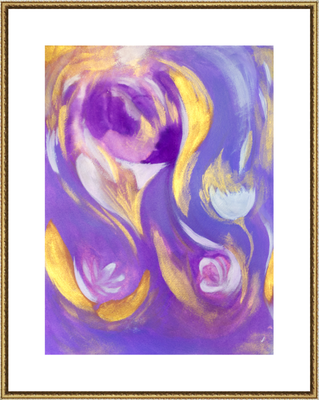 Energiebild Kraftbilder von Linda Frenzel, Spirituelle Künstlerin, malt gemeinsam mit den Engeln, alleingeboren, goldene Perlfarbe