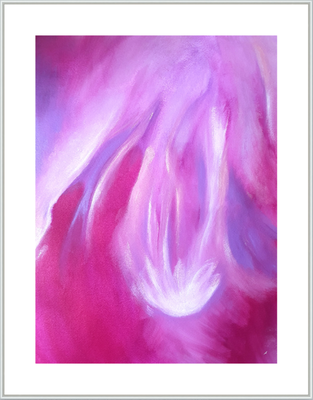 Himmelsgemälde violett magenta, kraftbild energiebilder von Spiritueller Malerin Linda Frenzel, Malen mit der Geistigen WElt Engeln