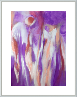 Tanz der Energien Spirituelle Kunst Sachsen Bild Geschenk, violett rot, Silber glänzent Perlfarbe