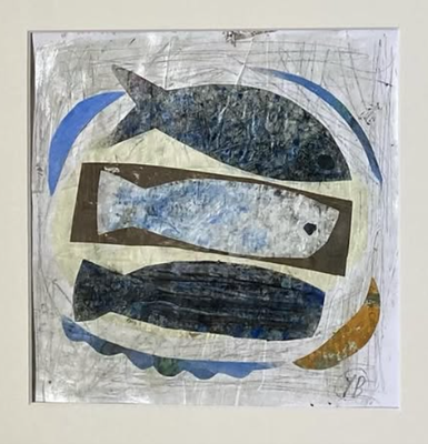 Yves Bonhomme, techniques mixtes sur papier, 32X32cm encadrés - Galerie Gabel - Biot