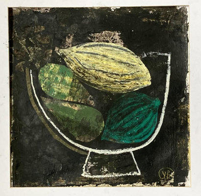 Yves Bonhomme, techniques mixtes sur papier, 44X44cm encadrés - Galerie Gabel - Biot