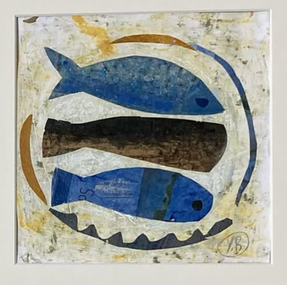 Yves Bonhomme, techniques mixtes sur papier, 32X32cm encadrés - Galerie Gabel - Biot
