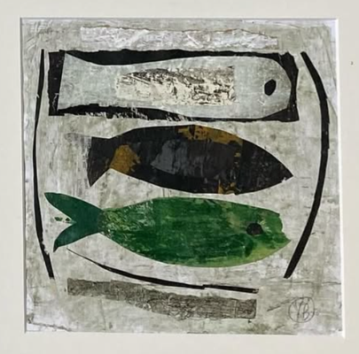 Yves Bonhomme, techniques mixtes sur papier, 32X32cm encadrés - Galerie Gabel - Biot