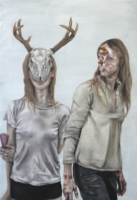 Lydia Balke  "My Deer",  2016, 160 x 110 cm, Öl auf Leinwand