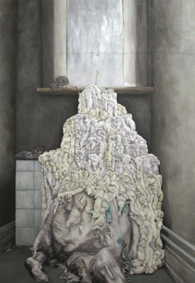 Lydia Balke "Incarnation of Meta-Peter", 2015, 240 x 166 cm, Öl auf Leinwand