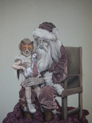 Lydia Balke "What you did when I did this (Elektronische Stühle)", 2014/15, 200 x 150 cm, Öl auf Leinwand