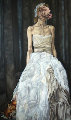Lydia Balke "Mrs. J.L. Dahmer", 2015, 194 x 120 cm, Öl auf Leinwand