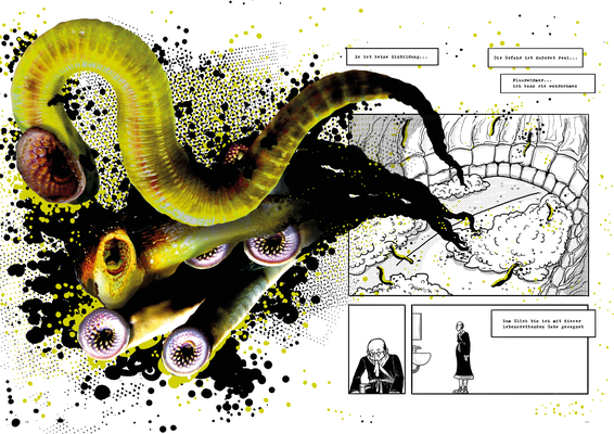 Doppelseite aus der Graphic Novel "Papilio Apocalyptico", 2014