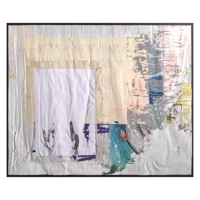 Coulebarbe, décollage (retro d'affiche) with tape, 51,1 x 62,6 cm, 2025