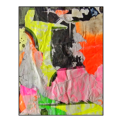Faded Neon, décollage, 24,7 x 19,0 cm, 2026
