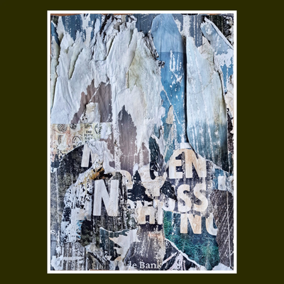 Minga brennd, décollage, 34,2 x 24,4 cm, 2022