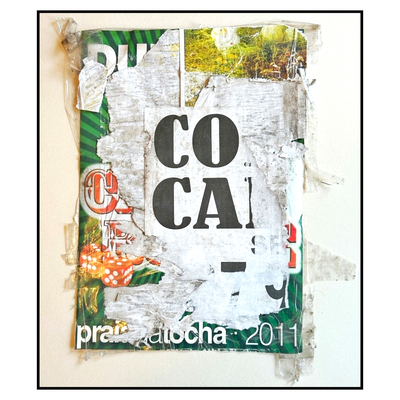 CO CA, décollage with tape, 42,4 x 29,5 cm, 2022 (Tocha, PT)