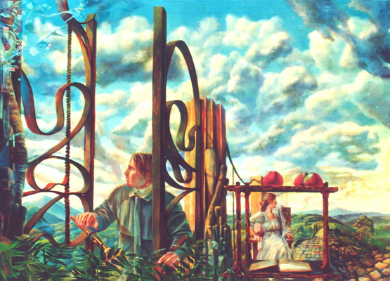 Picture with the sky, Vladimir Skripnik, 1998, oil on canvas, canvas, 145x104, ID1034