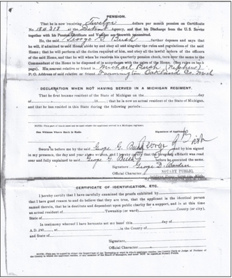 George Bush, Application for Admission, Michigan Soldiers Home, MI_GRPL_Film 5_Folder M-4980_03