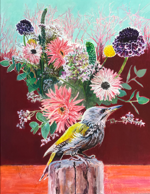 Grauspecht, 2023, Öl auf Leinwand, 70 x 55 cm, Sold