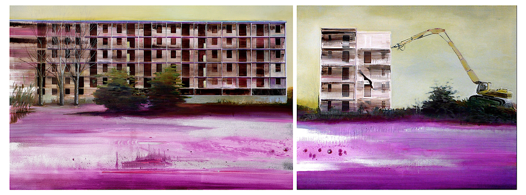 Weggezogen, 2007, 100 x 150 cm u. 100 x 120 cm, Oil on canvas, sold