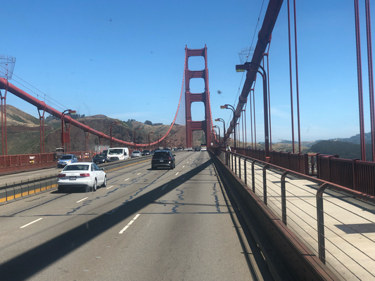 Grobi auf der Golden Gate Bridge