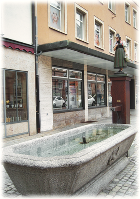 Ein Brunnen mit einer Brigachtalerin