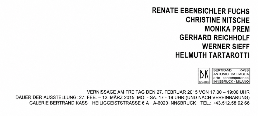 Einladung zur Vernissage in der Galerie Bertrand Kass 2015