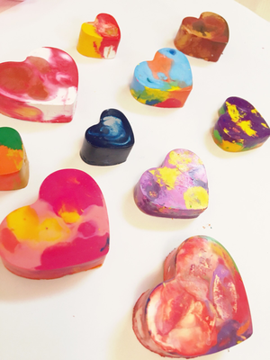 ハート型マーブルクレヨン 各種