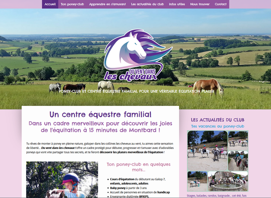 Création du site web Du vent dans les chevaux