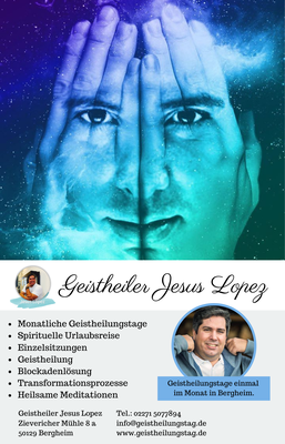 Werbung auf dem Flyer Geistheiler Jesus Lopez