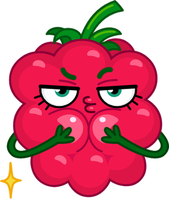 framboise - fruit - alimentation - smiley émoticône émoji cartoon clipart illustration - artémotic