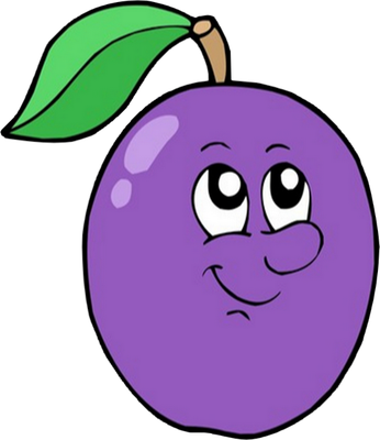 prune - fruit - alimentation - smiley émoticône émoji cartoon clipart illustration - artémotic