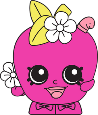 pomme [Shopkins] - fruit - alimentation - smiley émoticône émoji cartoon clipart illustration - artémotic