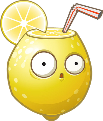 citron [Plants vs Zombies] - fruit - alimentation - smiley émoticône émoji cartoon clipart illustration - artémotic