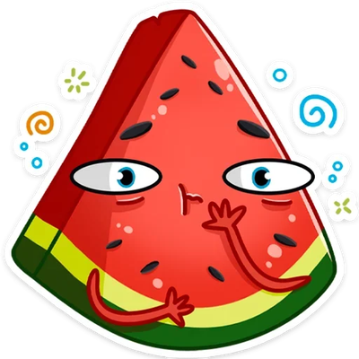 pastèque - fruit - alimentation - smiley émoticône émoji cartoon clipart illustration - artémotic
