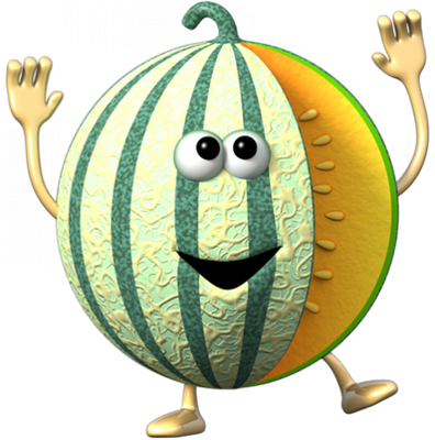 melon - fruit - alimentation - smiley émoticône émoji cartoon clipart illustration - artémotic