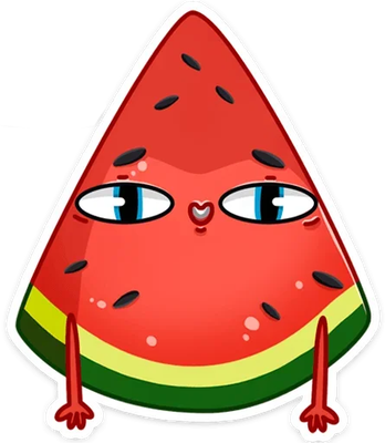 pastèque - fruit - alimentation - smiley émoticône émoji cartoon clipart illustration - artémotic
