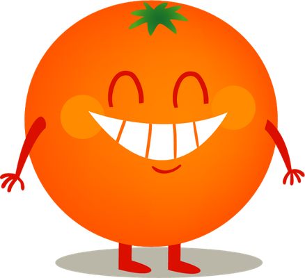 orange - fruit - alimentation - smiley émoticône émoji cartoon clipart illustration - artémotic