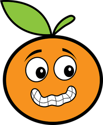 orange - fruit - alimentation - smiley émoticône émoji cartoon clipart illustration - artémotic
