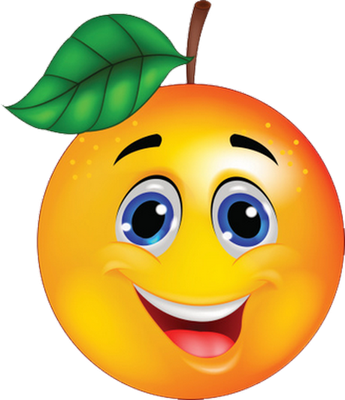 orange - fruit - alimentation - smiley émoticône émoji cartoon clipart illustration - artémotic