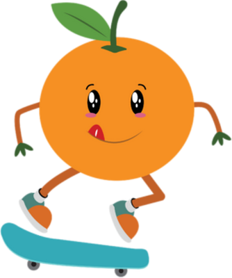 orange - fruit - alimentation - smiley émoticône émoji cartoon clipart illustration - artémotic