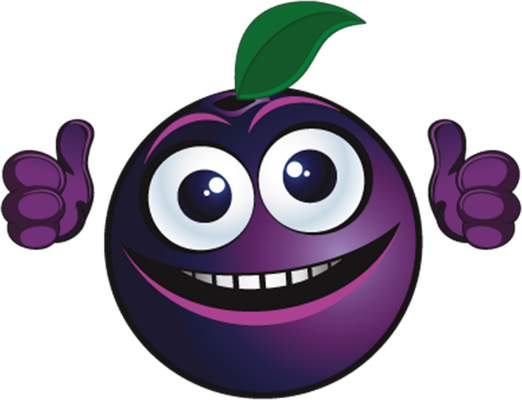 prune - fruit - alimentation - smiley émoticône émoji cartoon clipart illustration - artémotic