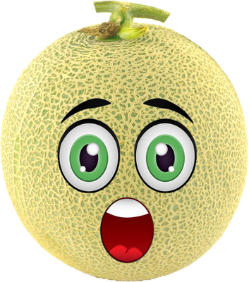 melon - fruit - alimentation - smiley émoticône émoji cartoon clipart illustration - artémotic