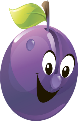 prune - fruit - alimentation - smiley émoticône émoji cartoon clipart illustration - artémotic