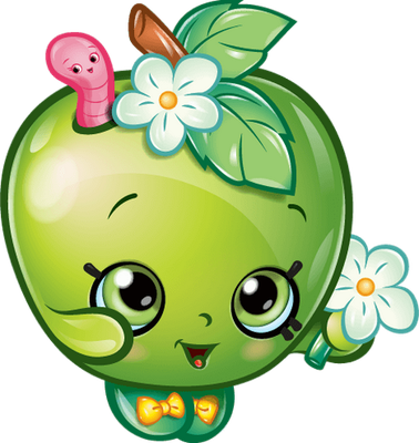 pomme [Shopkins] - fruit - alimentation - smiley émoticône émoji cartoon clipart illustration - artémotic