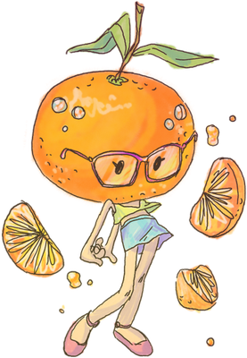 orange - fruit - alimentation - smiley émoticône émoji cartoon clipart illustration - artémotic