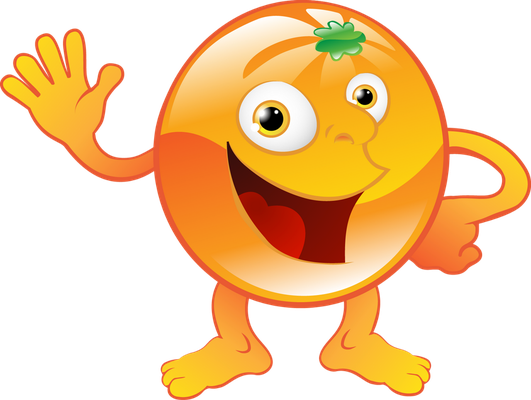orange - fruit - alimentation - smiley émoticône émoji cartoon clipart illustration - artémotic