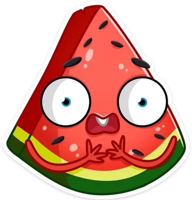 pastèque - fruit - alimentation - smiley émoticône émoji cartoon clipart illustration - artémotic