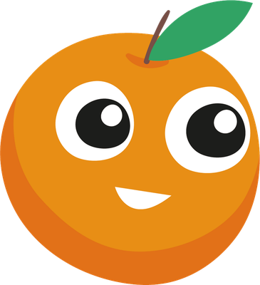 orange - fruit - alimentation - smiley émoticône émoji cartoon clipart illustration - artémotic