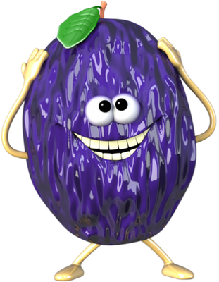 prune - fruit - alimentation - smiley émoticône émoji cartoon clipart illustration - artémotic