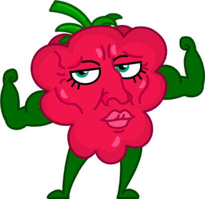 framboise - fruit - alimentation - smiley émoticône émoji cartoon clipart illustration - artémotic