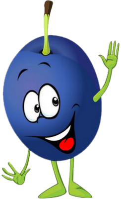 prune - fruit - alimentation - smiley émoticône émoji cartoon clipart illustration - artémotic
