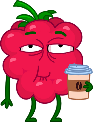 framboise - fruit - alimentation - smiley émoticône émoji cartoon clipart illustration - artémotic