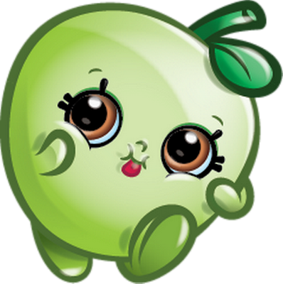 pomme [Shopkins] - fruit - alimentation - smiley émoticône émoji cartoon clipart illustration - artémotic